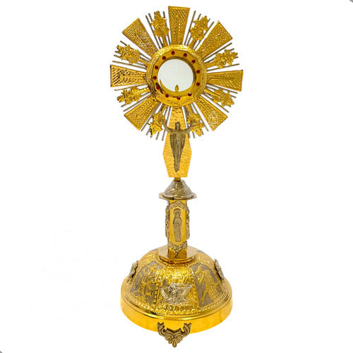 Custodia Eucaristica Ostensorio Cristo Rey Alpaca 70 Cm