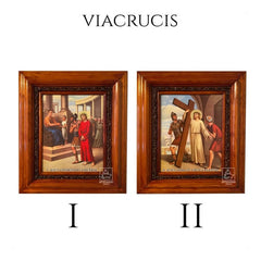 Cuadro Vía Crucis O Viacrucis En Madera 15 Piezas 40x35 Cm