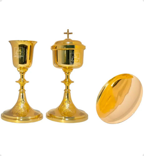 Caliz Copon Y Patena Para Iglesia O Capilla C314 Tradicional