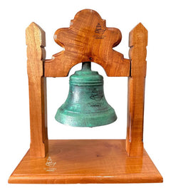 Campana Esquila De Mesa Bronce Patinado Verde