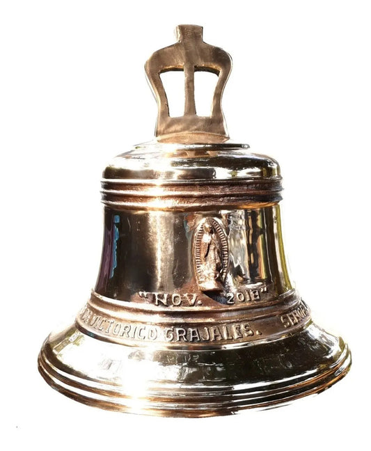 Campana de 50 kg en aleación de cobre y bronce, fundida a mano en México