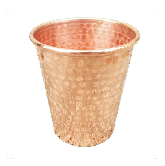 Vaso de cobre artesanal de 350 ml, martillado a mano en México