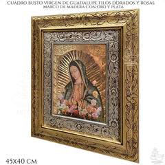 Cuadro Sagrado Corazón De Jesús 45x40 Cm A012 Combinado Oro Y Plata Oro Y Plata