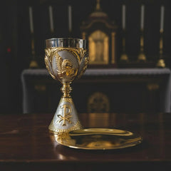 Caliz Para Iglesia O Capilla Con Patena A918 4 Evangelistas
