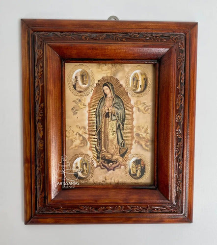 Cuadro Virgen De Guadalupe Y Las 4 Apariciones C0011 Nogal Nogal