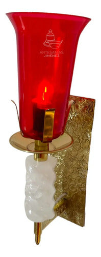 Lampara O Luz Del Santisimo Espiral Semanal Grande Dorado