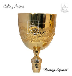 Caliz Para Iglesia O Capilla Rosas Y Espinas Con Patena
