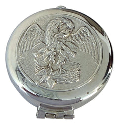 Silver Pyx Host Holder 5 cm, Embossed Pelican