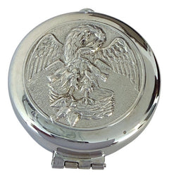 Relicario Hostiario 5 Cm Plateado Pixide Relieve Pelicano