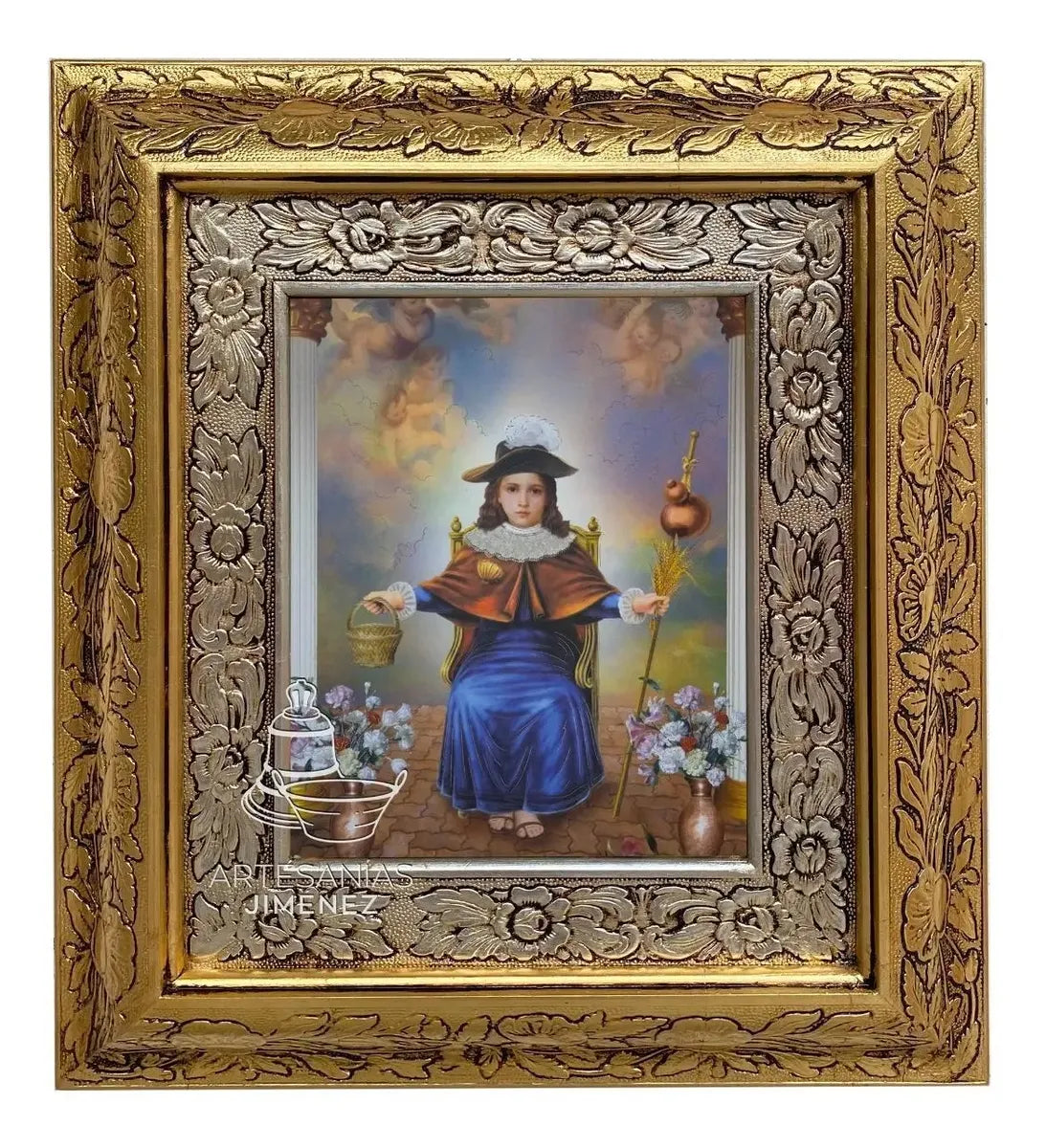 Cuadro Santo Niño De Atocha 45x40 Cm C02 Combinado Oro Y Plata Oro Y Plata
