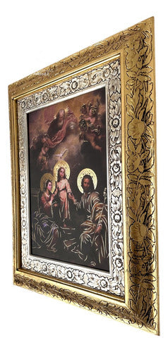 Cuadro Sagrada Familia Murillo 60x47 Cm Combinado Oro Y Plata Oro Y Plata