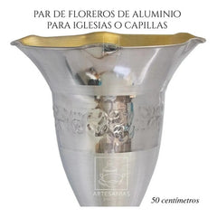 Floreros O Jarrones 50 Cm (6 Piezas) Iglesia O Capilla Plateado Tulipán