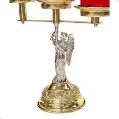 Candeleros De Mesa Para Altar De 3 Luces Corona De Espinas Plateado Con Base De Corona De Espinas Dorada Cincelada