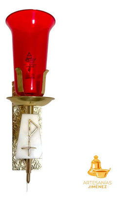 Lampara O Luz Del Santisimo Piramidal Semanal Grande C2 Dorado