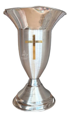 Floreros O Jarrones 40 Cm Iglesia O Capilla Con Cruz Santana Plateado Tulipán