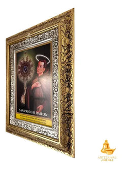 Cuadro San Pascual Bailón 60x47 Cm Combinado Oro Y Plata Oro Y Plata