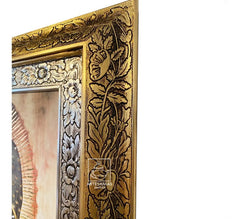 Cuadro De La Virgen De Guadalupe Litografía 60x47 Cm Combinado Oro Y Plata Oro Y Plata