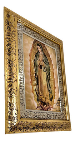 Cuadro Virgen De Guadalupe 60x47 Cm B01 Combinado Oro Y Plata Oro Y Plata