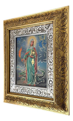 Cuadro De Madera 45x40 Cm Santa Marta Oro Y Plata