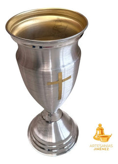 Floreros O Jarrones 50 Cm Iglesia O Capilla Con Cruz Cuello Plateado Tulipán