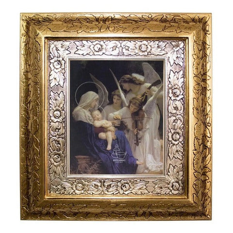 Nativity of Jesus Christ Framed Picture 45x40 cm, Gold & Silver