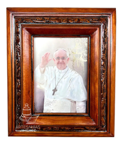 Cuadro Papa Francisco Nogal C08 Nogal