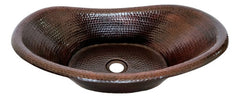 Lavamanos O Lavabo De Cobre Martillado 49x29 Cm Patinado Patinado Cobre Envejecido
