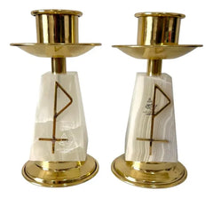 Candeleros De Mesa Para Altar Iglesia Piramidal Dorado