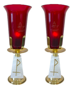 Candeleros Eléctricos Para El Santísimo Piramidal Semanario Dorado