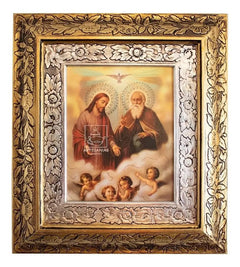Cuadro Santisima Trinidad 45x40 Cm Combinado Oro Y Plata Oro Y Plata