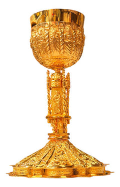 Caliz Barroco Tradicional Para Ordenación Grande Con Patena Dorado