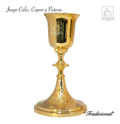 Caliz Copon Y Patena Para Iglesia O Capilla C314 Tradicional