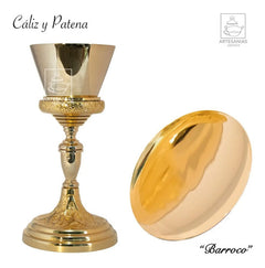 Caliz Y Patena Para Iglesia O Capilla C418 Barroco Dorado