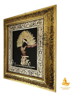 Cuadro Señor De Los Milagros 45x40 Cm Combinado Oro Y Plata Oro Y Plata