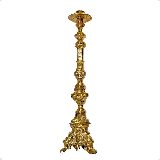 Candelabro barroco de 80 cm de bronce, 1 pieza, hecho a mano en México