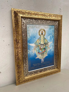 Cuadro Virgen de Juquila 60x47 cm oro y plata
