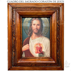 Cuadro Sagrado Corazón De Jesús C026 Nogal Nogal