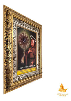 Cuadro San Pascual Bailón 60x47 Cm Combinado Oro Y Plata Oro Y Plata