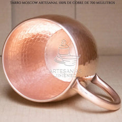 Tarro de cobre martillado Moscow Mule de 700 ml