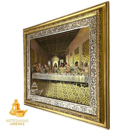 Cuadro Última Cena 69x58 Cm C1 Combinado Oro Y Plata Oro Y Plata