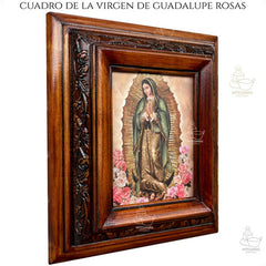 Cuadro Rostro De Jesus Color Nogal Madera De Pino 22x19 Cm Color Nogal