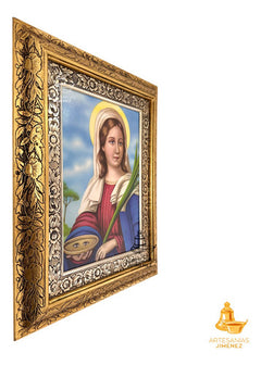 Cuadro San Lucia 60x47 Cm Combinado Oro Y Plata Oro Y Plata