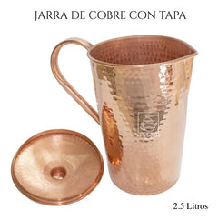 Jarra De Cobre Con Tapa Artesanal
