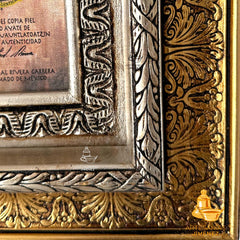 Cuadro Virgen De Guadalupe 90x70 Cm Copia Fiel Combinado Oro Y Plata Oro Y Plata