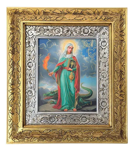 Cuadro De Madera 45x40 Cm Santa Marta Oro Y Plata
