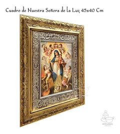 Cuadro Nuestra Señora De La Luz 45x40 Cm A004 Combinado Oro Y Plata Oro Y Plata