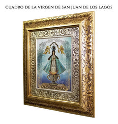 Cuadro Virgen De San Juan De Los Lagos 45x40 Cm Combinado Oro Y Plata Oro Y Plata