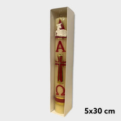 Cirio Pascual, Vela De Oración, Veladora Alfa Y Omega, 30x5