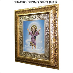 Cuadro Divino Niño Jesus 45x40 Cm A0907 Combinado Oro Y Plata Oro Y Plata