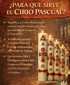 Cirio Pascual Estampado 5 Piezas 22x4 Cm, Vela De Oración